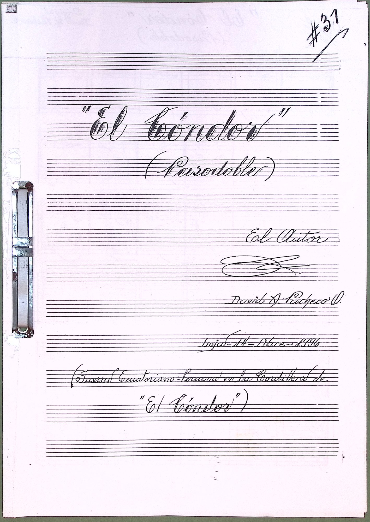 Portada de El Cóndor