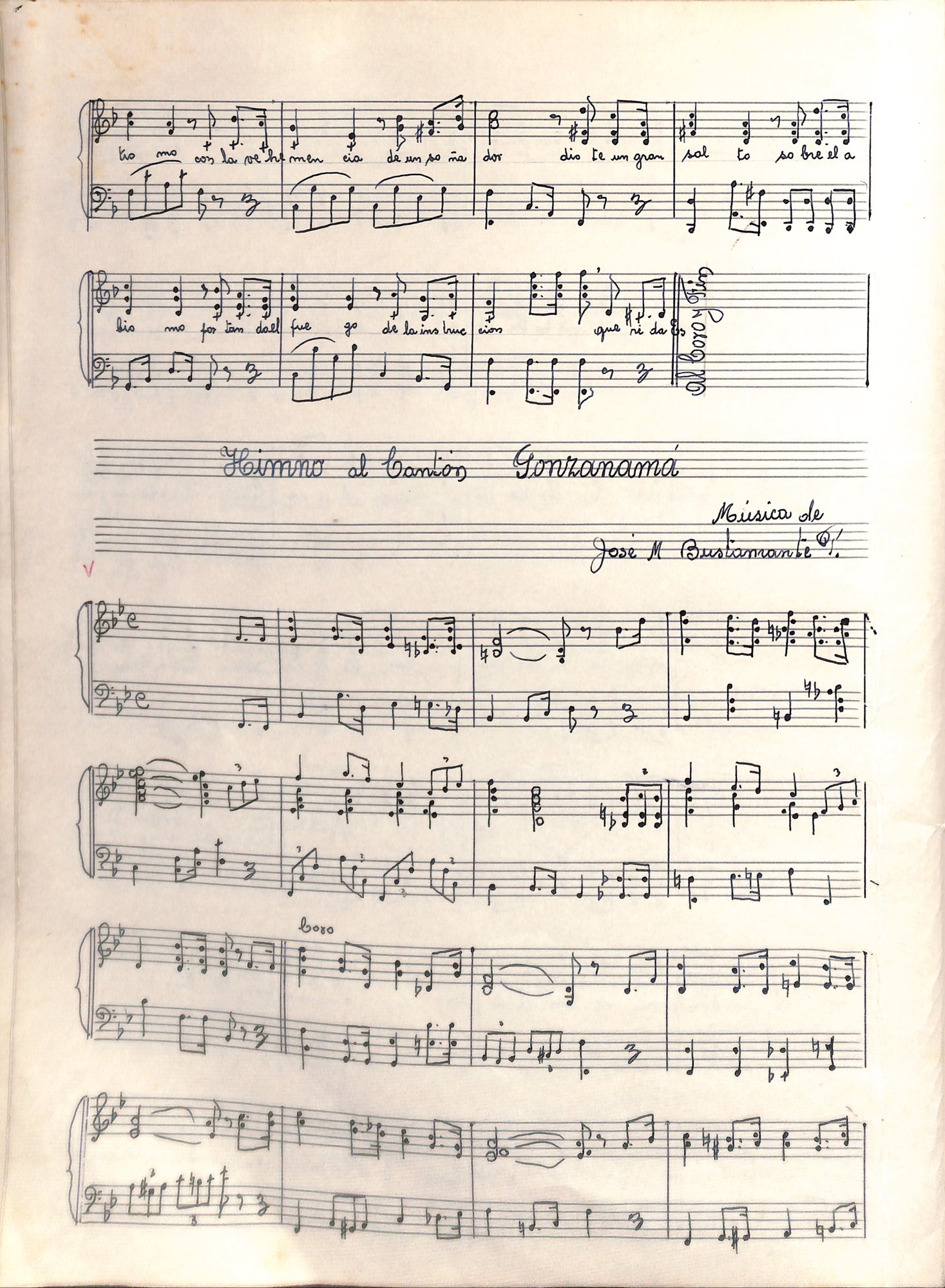 Portada de Himno al Cantón Gonzanamá