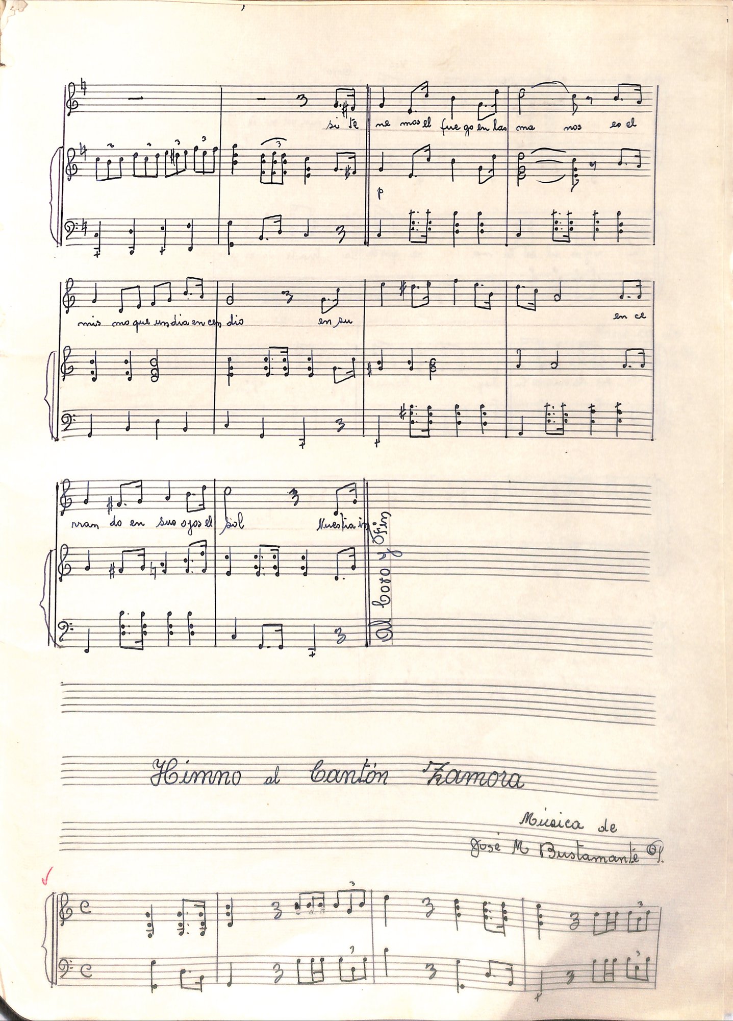 Portada de Himno al Cantón Zamora