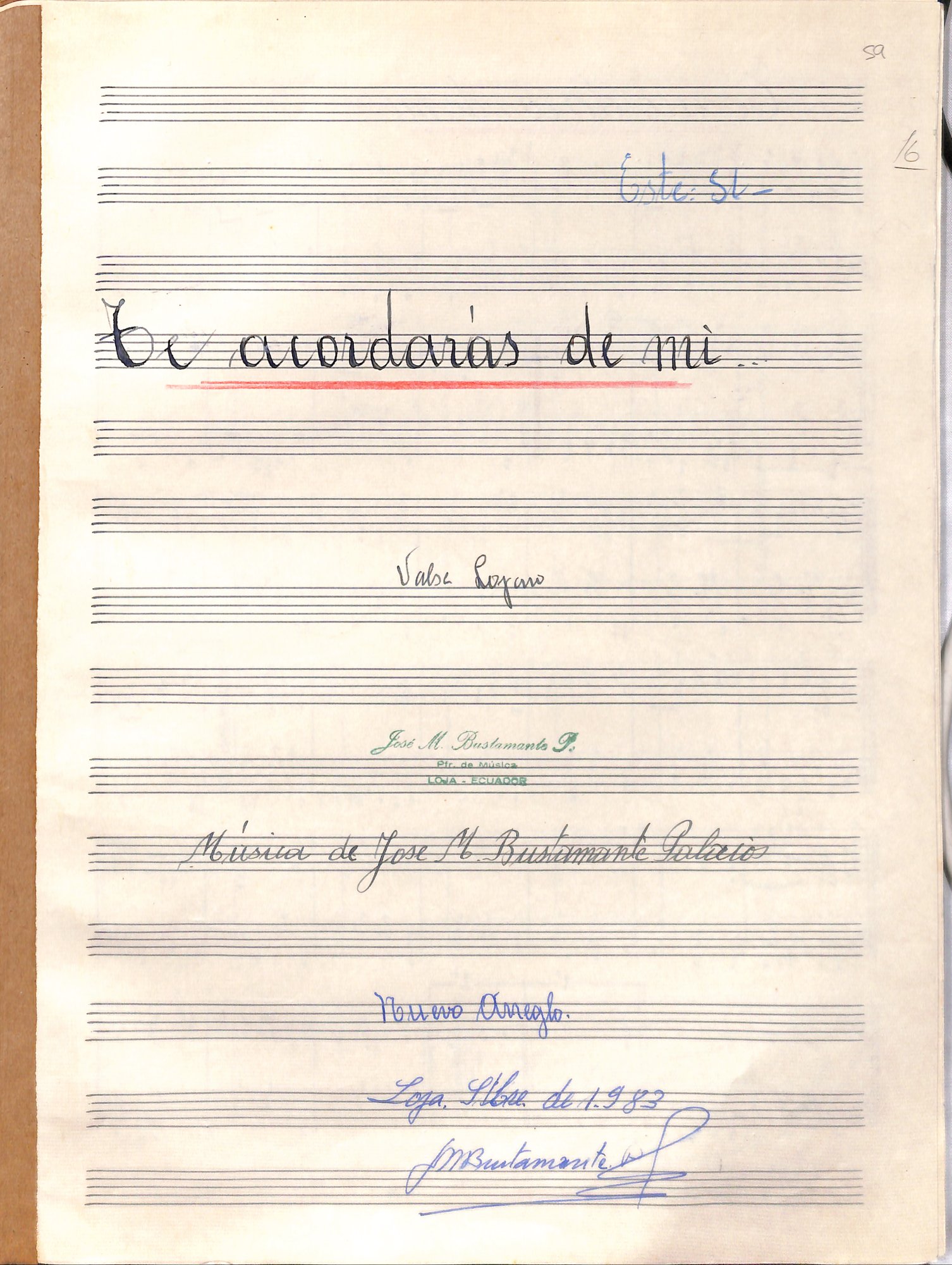 Portada de Te acordarás de mí ...