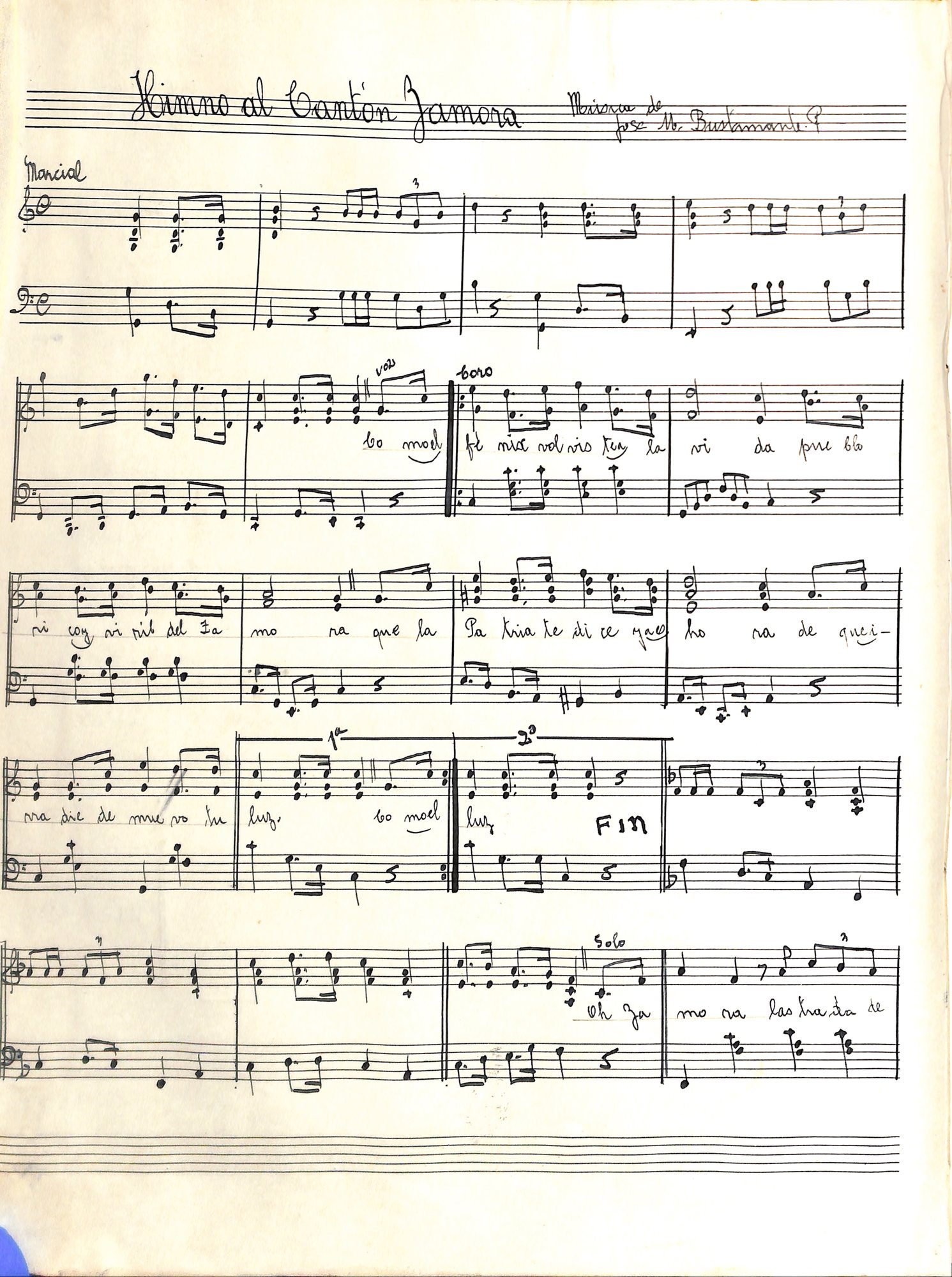 Portada de Himno al Cantón Zamora