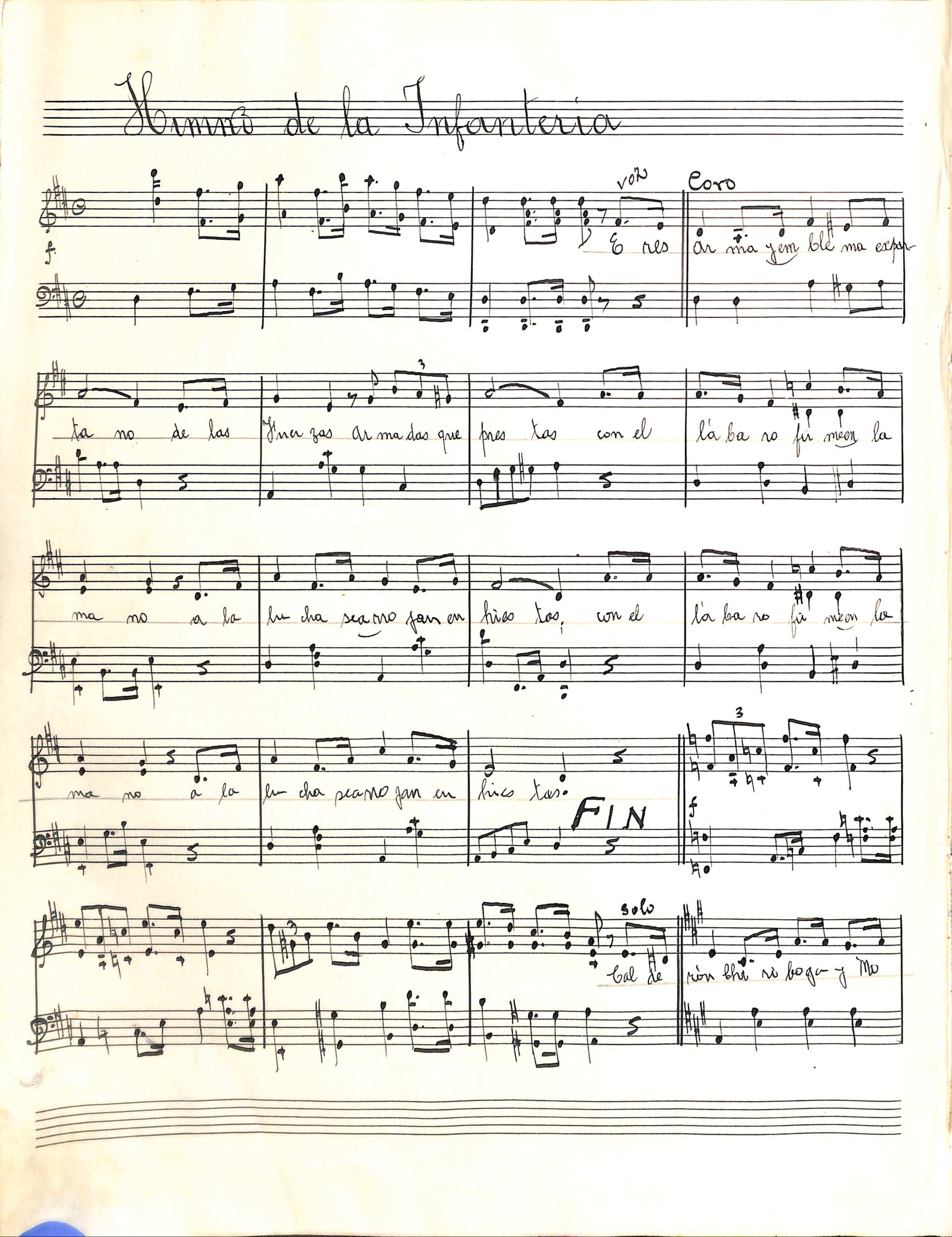 Portada de Himno de la Infanteria