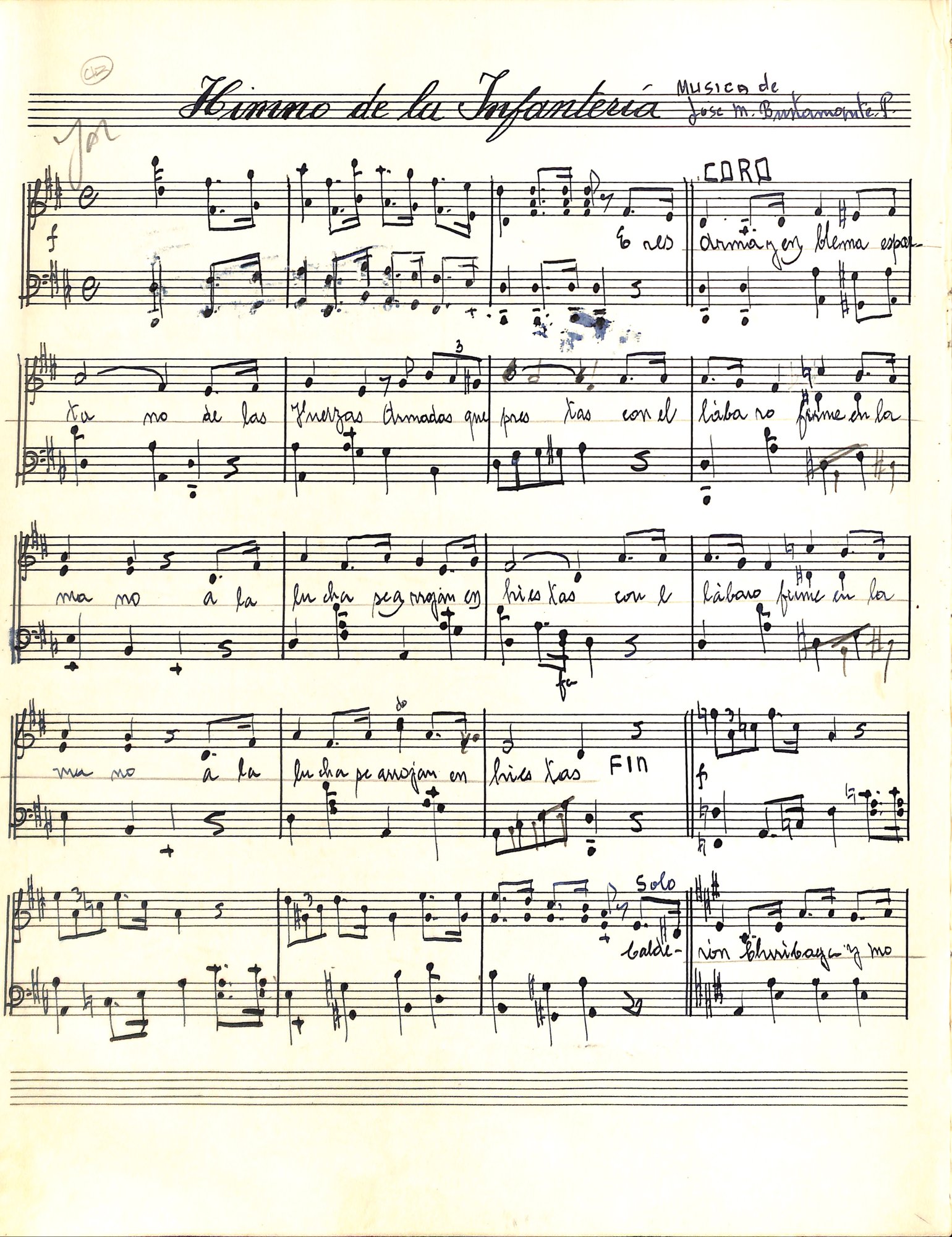 Portada de Himno de la Infanteria