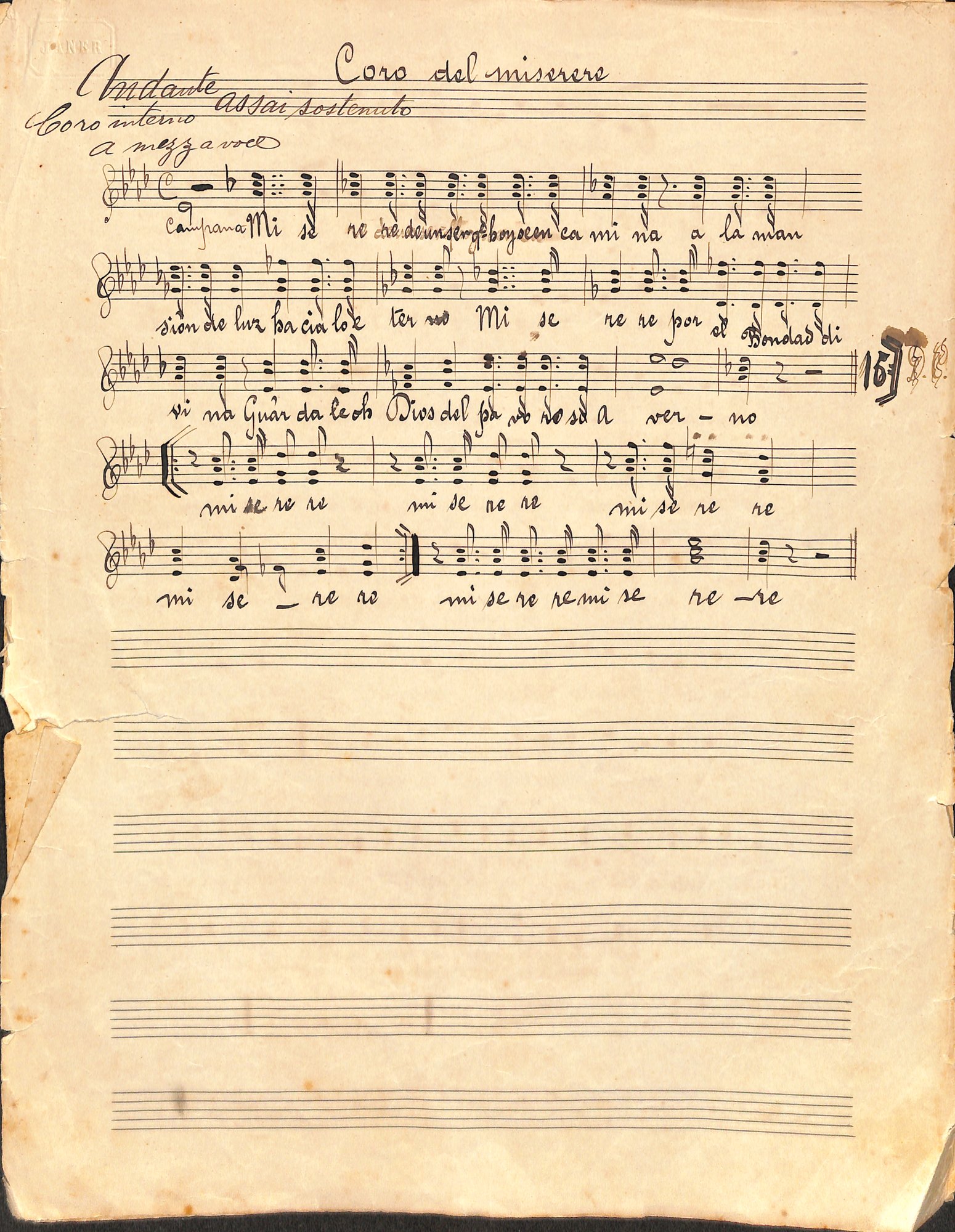 Portada de Coro del miserere