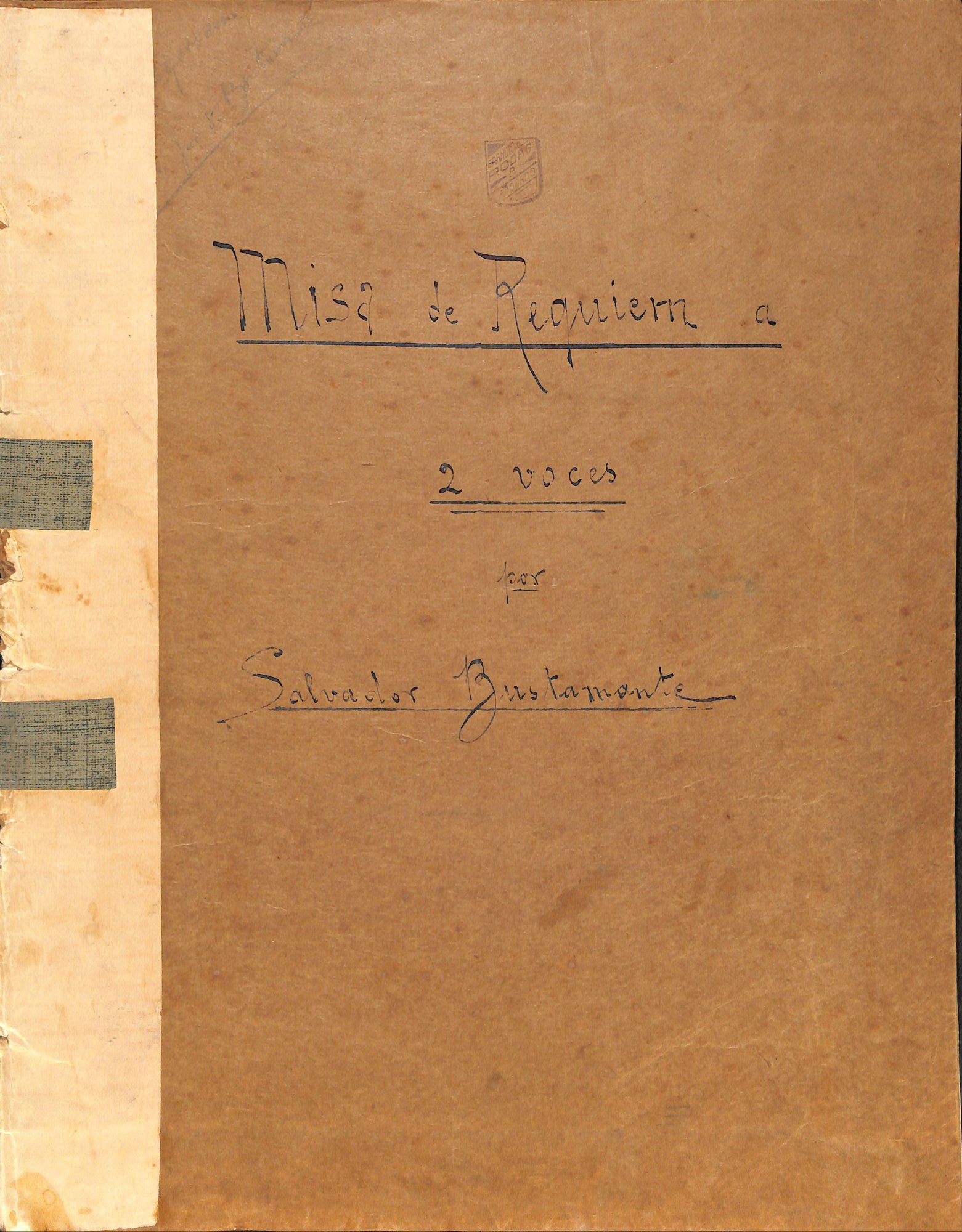 Portada de Misa de Requiem a 2 voces