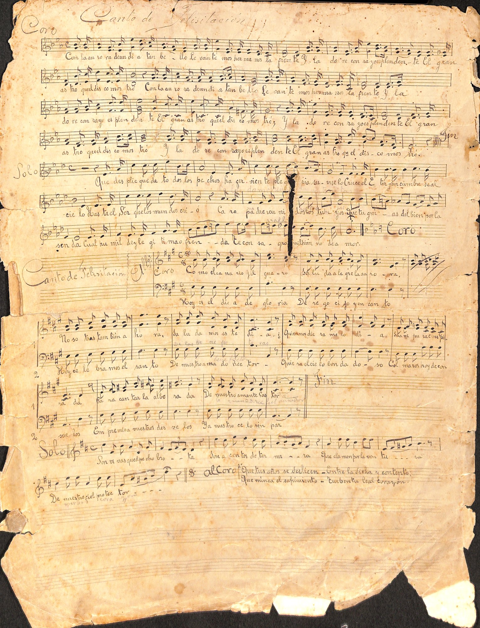 Portada de Canto de felicitación