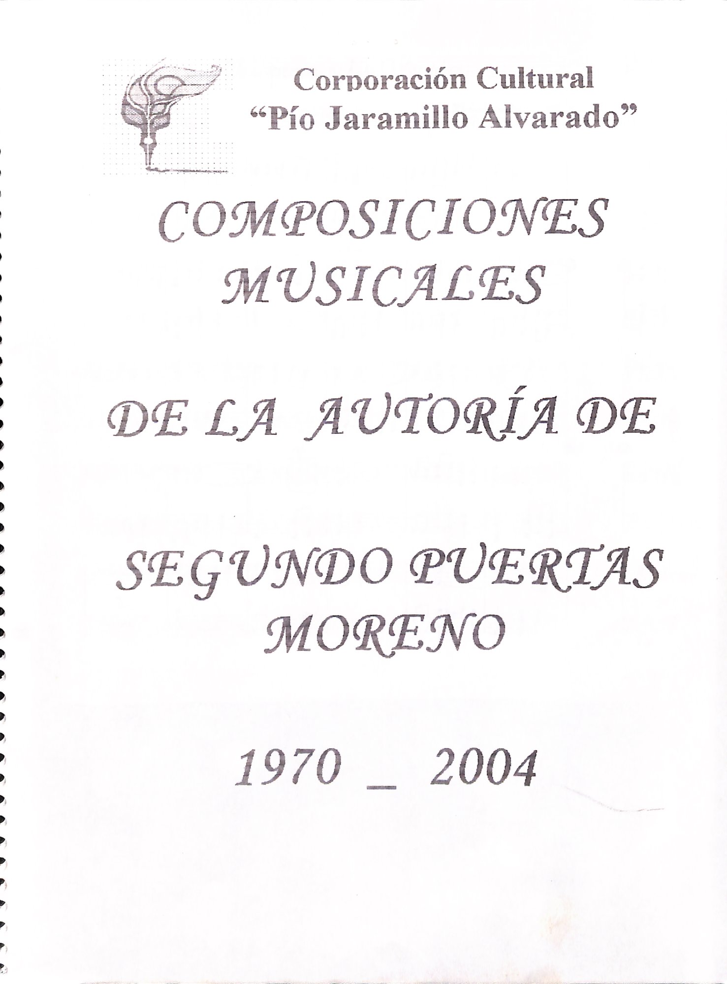Portada de Composiciones musicales de la autoría de Segundo Puertas Moreno
