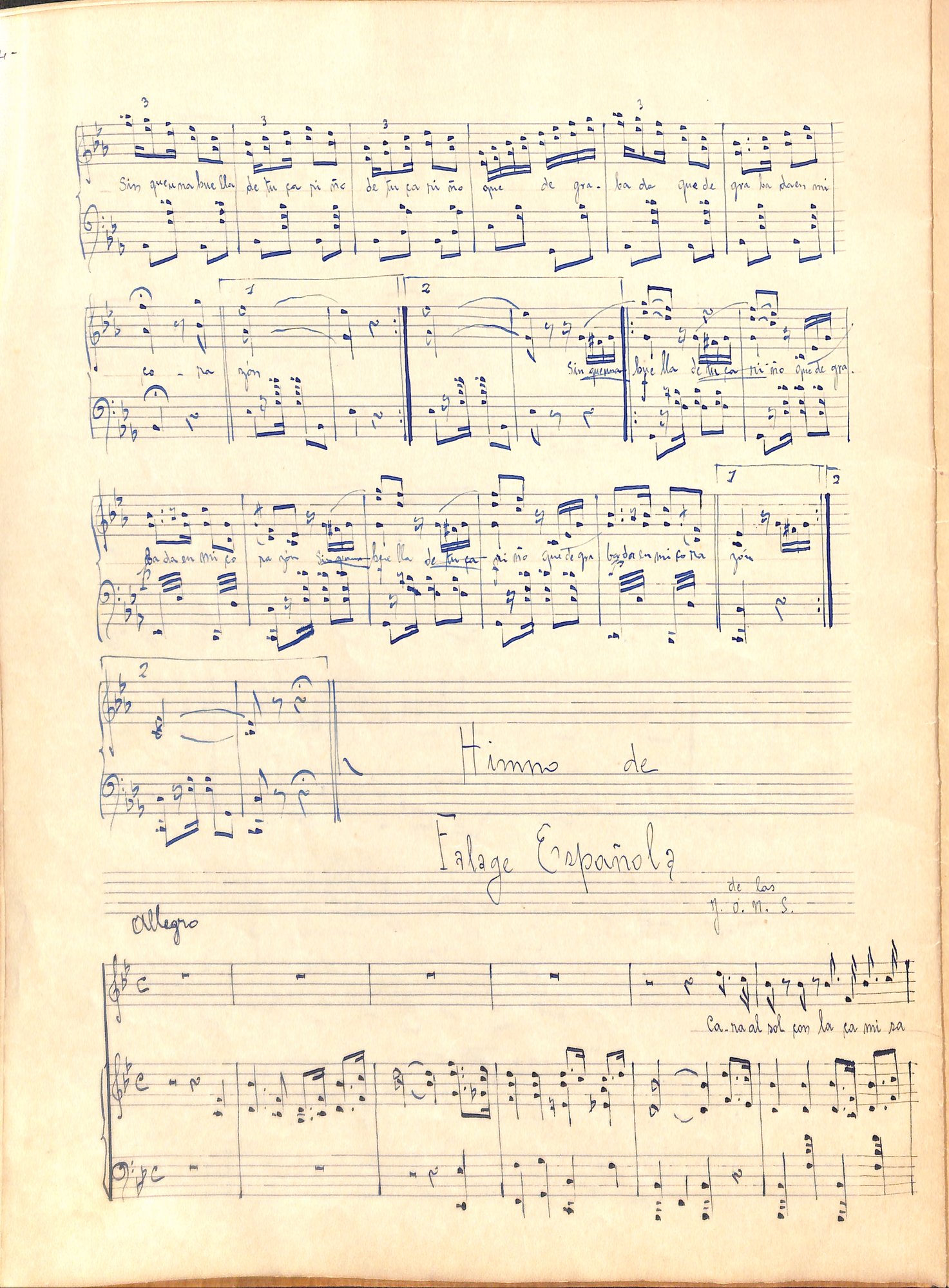 Portada de Himno Falangista Español!