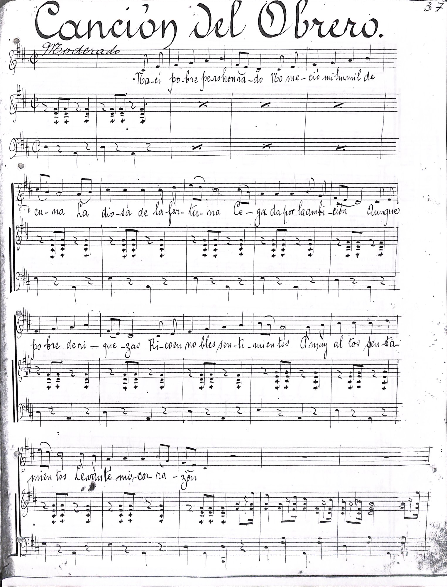 Portada de Canción del Obrero