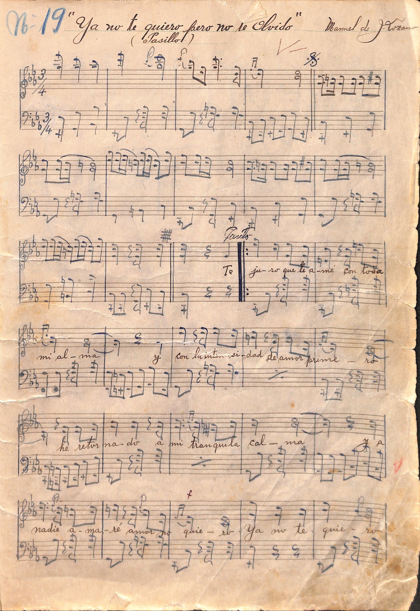 Portada de Ya no te quiero pero no te olvido