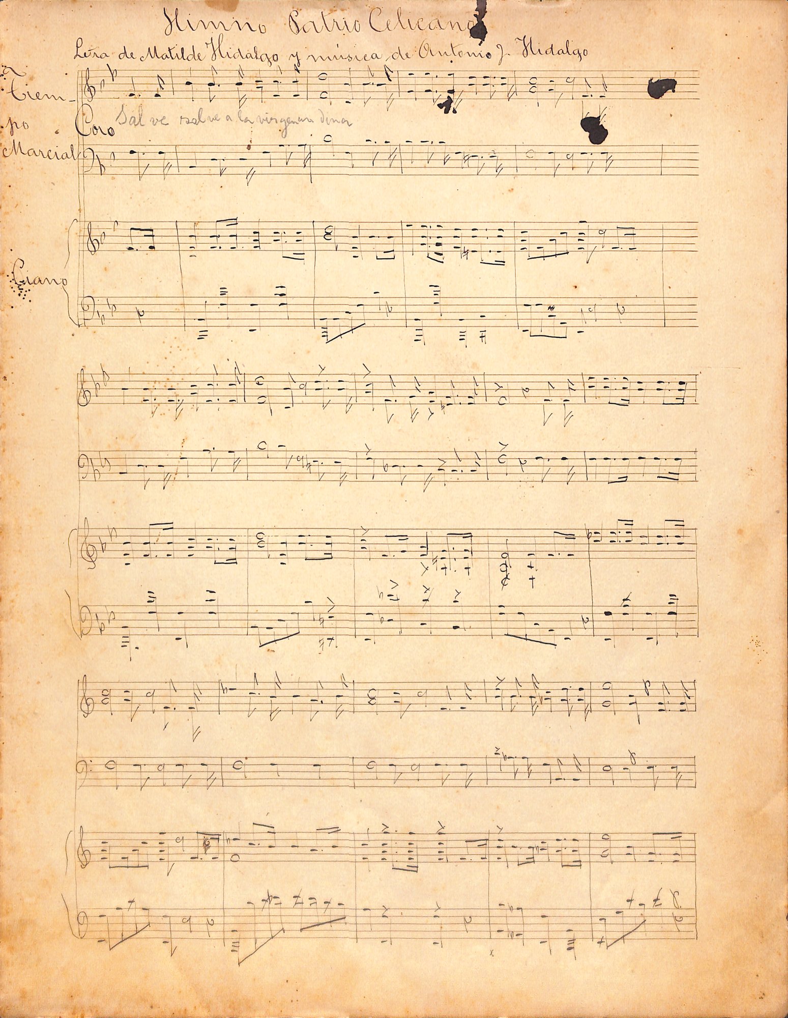 Portada de Himno Patrio Celicano