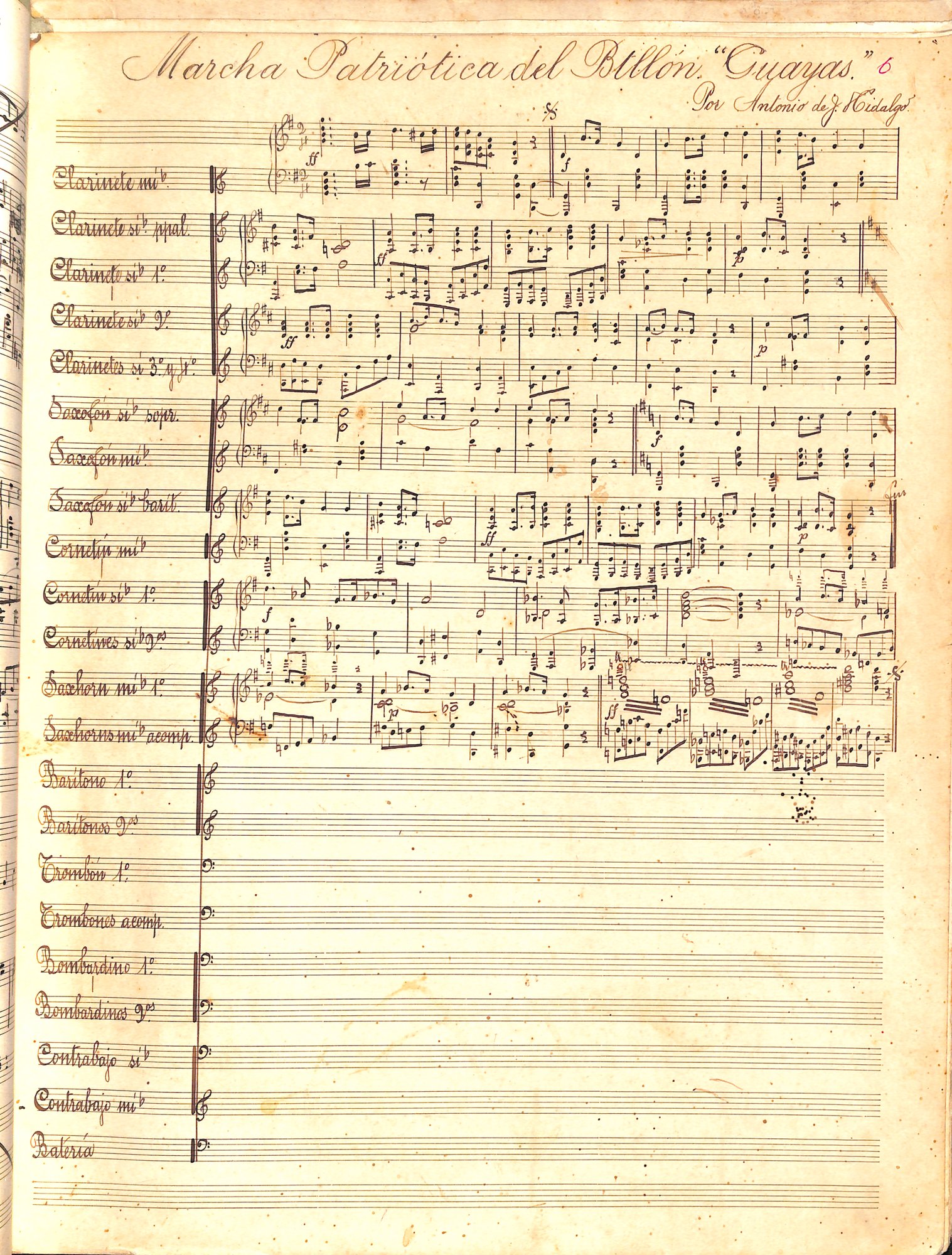 Portada de Marcha Patriotica del Batallón Guayas