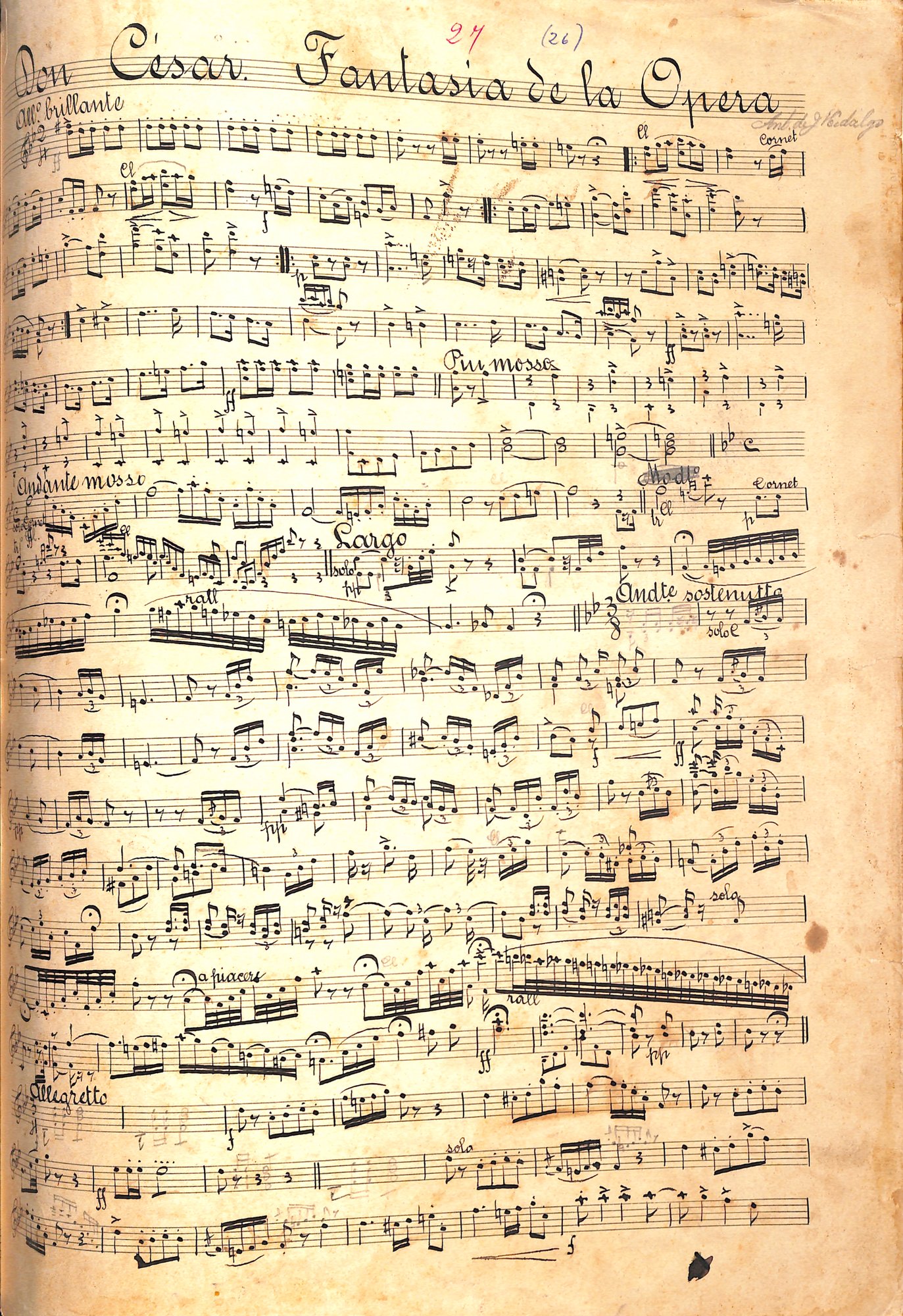 Portada de Don César. Fantasia de la Opera