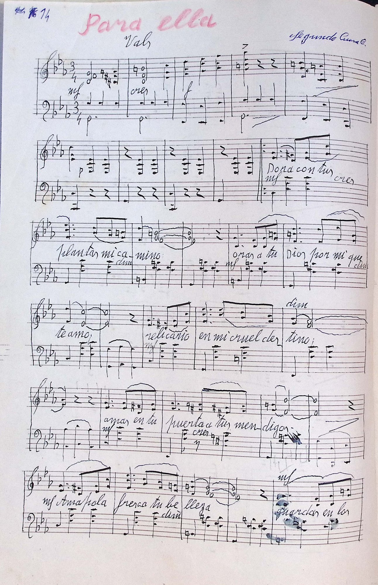 Portada de Para ella [piano]