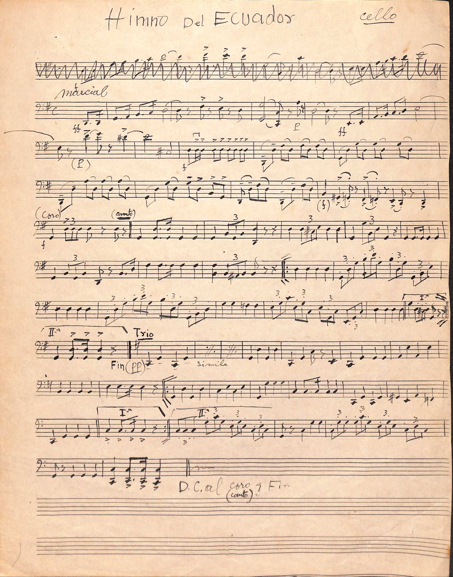 Portada de Himno del Ecuador