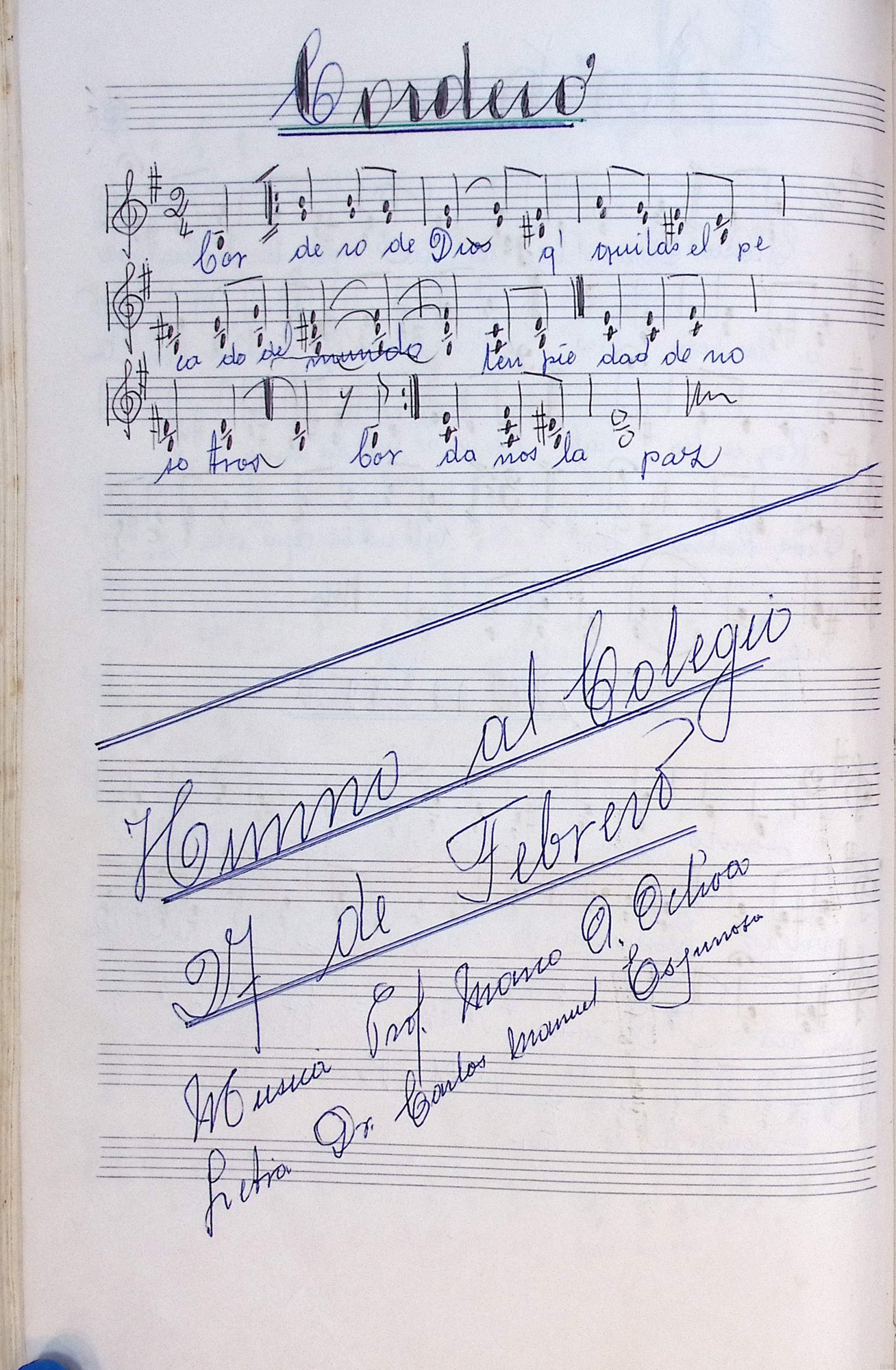 Portada de Himno al colegio 27 de febrero