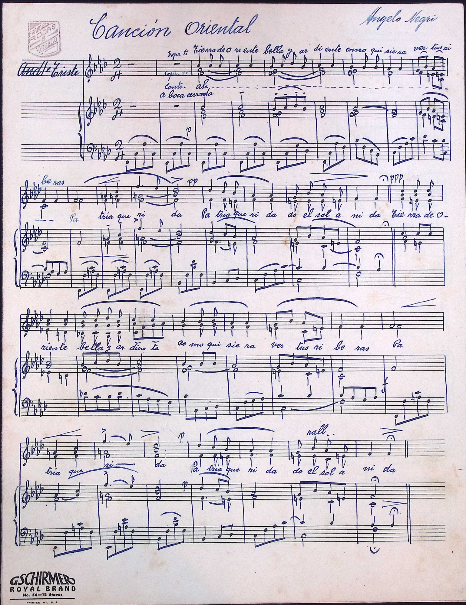 Portada de Canción oriental