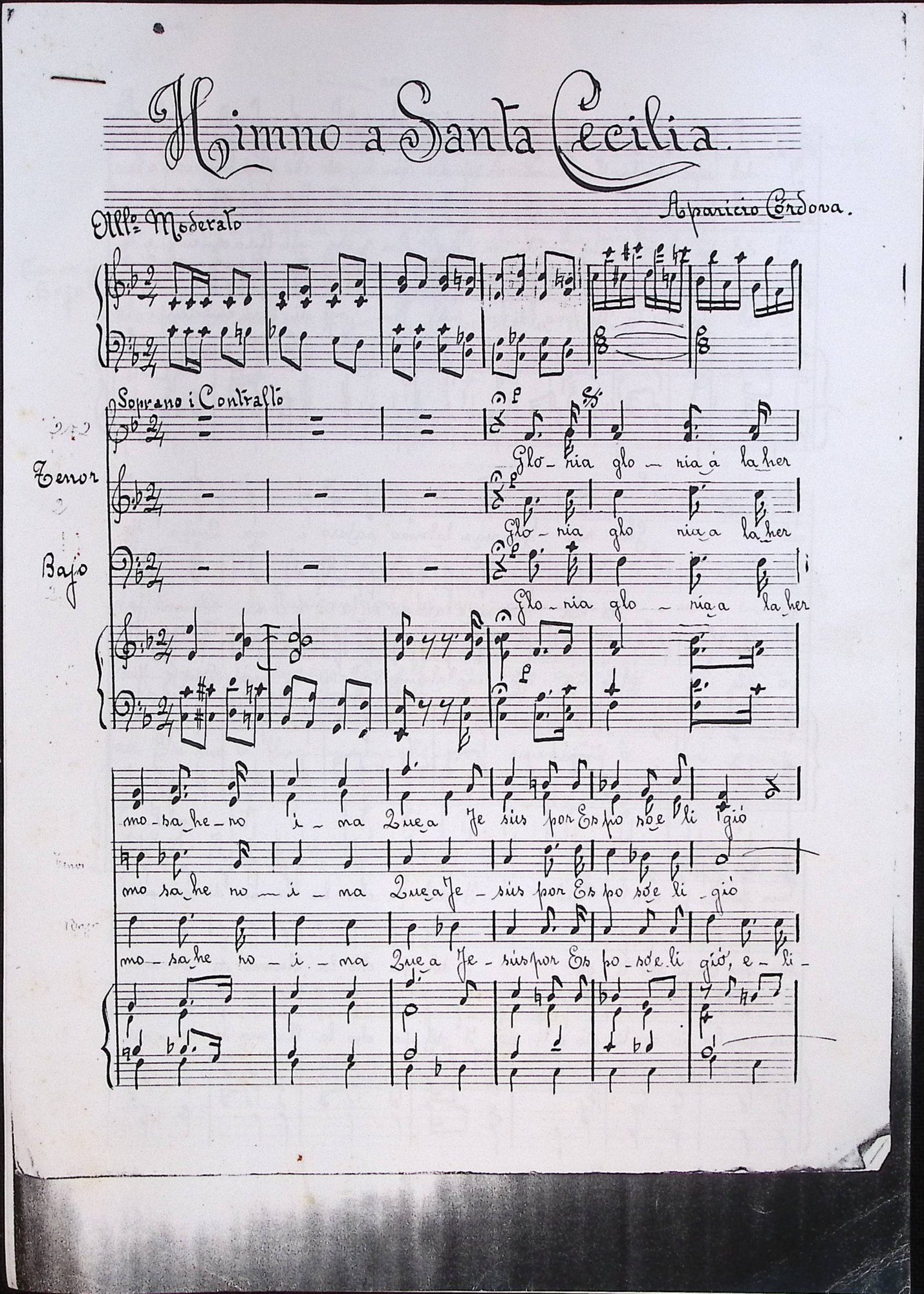 Portada de Himno a Santa Cecilia
